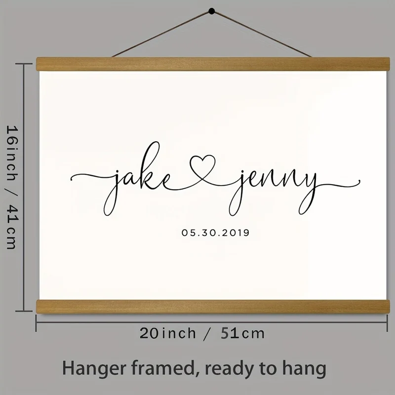 1 Stück personalisiertes Liebhaber-Wandkunst-Leinwandposter für die Inneneinrichtung, individuelles Paar-Poster, Leinwanddrucke für Wohnzimmer, Schlafzimmer, Küche, Büro, Café, Dekor, perfektes Geschenk und Dekoration, Weihnachtsgeschenk, Muttertagsgeschenk