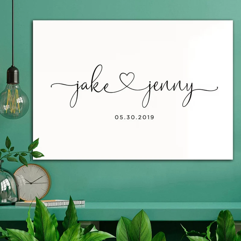 1 Stück personalisiertes Liebhaber-Wandkunst-Leinwandposter für die Inneneinrichtung, individuelles Paar-Poster, Leinwanddrucke für Wohnzimmer, Schlafzimmer, Küche, Büro, Café, Dekor, perfektes Geschenk und Dekoration, Weihnachtsgeschenk, Muttertagsgeschenk
