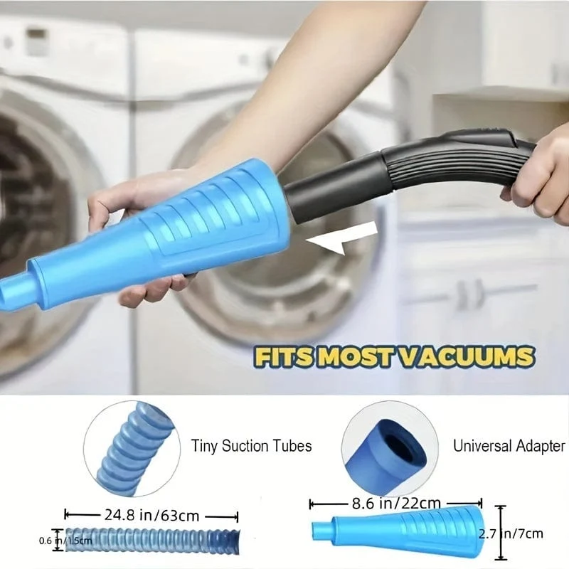 Trockner-Entlüftungs-Reinigungsset, 3-teiliges Set mit biegbarem Werkzeug zum Entfernen von Flusen, Universal-Adapter, winzigem Saugrohr für das Wesentliche im Wohnheim
