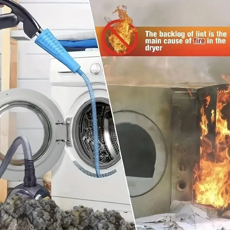Trockner-Entlüftungs-Reinigungsset, 3-teiliges Set mit biegbarem Werkzeug zum Entfernen von Flusen, Universal-Adapter, winzigem Saugrohr für das Wesentliche im Wohnheim
