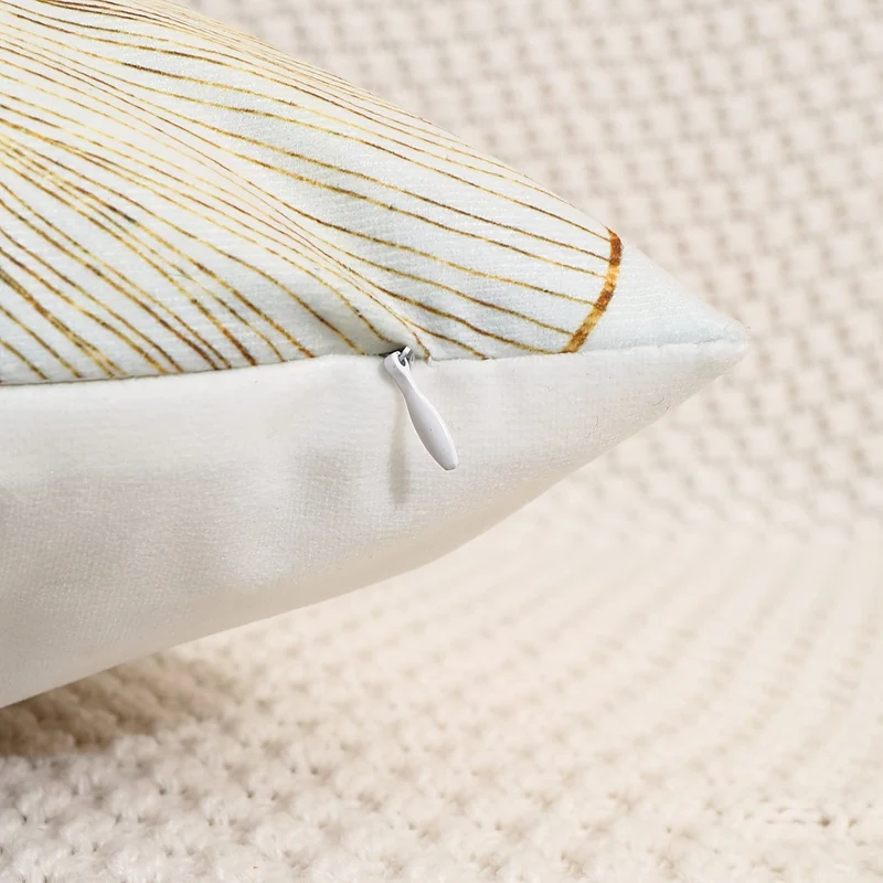 1 Stück, Ginkgo-Blatt, frischer Stil, Polyester-Kissenbezug, Kissenbezug, Schlafzimmerzubehör, Sofakissenbezug, Sammlerstück, Gebäudezubehör (Kissen ist nicht im Lieferumfang enthalten)