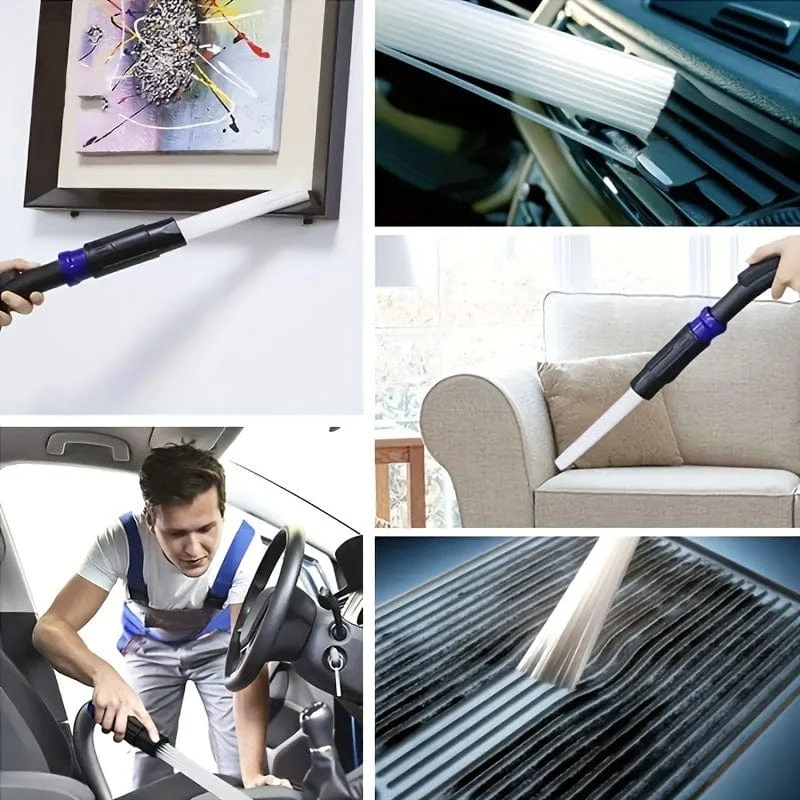 1-teiliger Universal-Staubsauger mit Staubsaugeraufsatz – kleines Werkzeug zum Entfernen von Bürstenschläuchen für die Reinigung zu Hause und im Auto – flexibel und einfach zu verwenden mit mehreren Aufsätzen