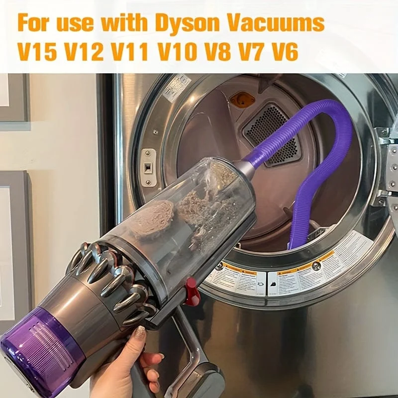 Trockner-Entlüftungsreiniger-Set, Vakuumschlauch-Aufsatz für Dyson V15 V12 V11 V10 V8 V7 V6 Staubsauger, Fusselentferner, Trockner-Fussel-Staubsauger-Aufsatz, Lila