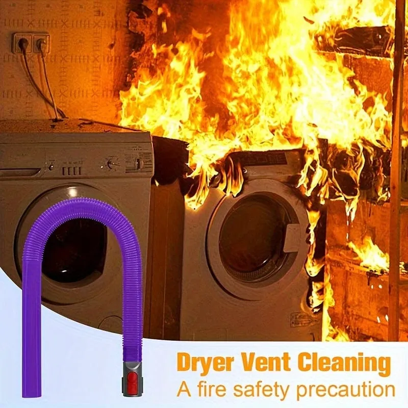 Trockner-Entlüftungsreiniger-Set, Vakuumschlauch-Aufsatz für Dyson V15 V12 V11 V10 V8 V7 V6 Staubsauger, Fusselentferner, Trockner-Fussel-Staubsauger-Aufsatz, Lila