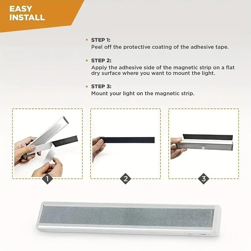 3er-Pack Unterschrankleuchte, kabelloses LED-Licht mit Bewegungssensor, für Speisekammer, Schrank, Küche, Badezimmer, batteriebetriebene magnetische Schrankleuchte mit automatischer Abschaltung, Tageslichtsensor