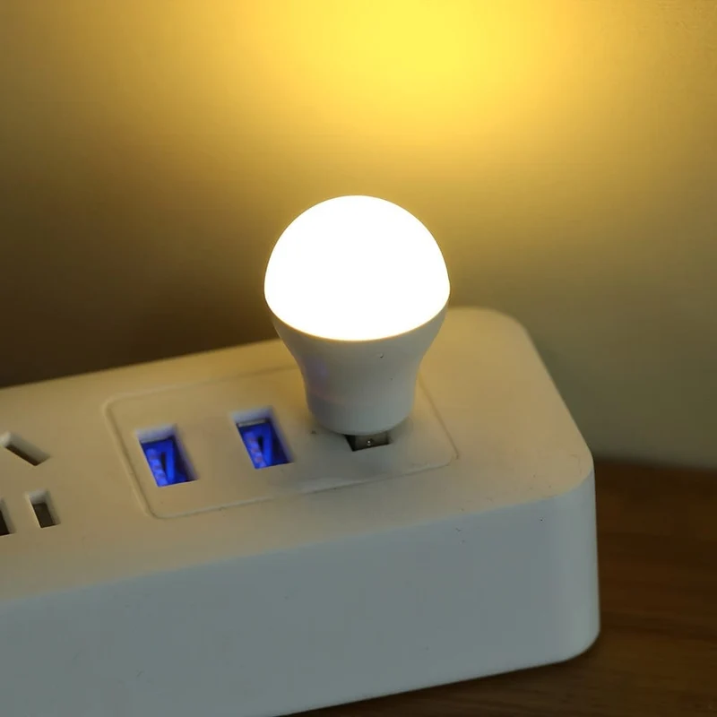 2/3/5 Stück Mini-USB-Glühbirne, kleines Nachtlicht mit einzigartigem Design, tragbare Glühbirne Nachtlicht