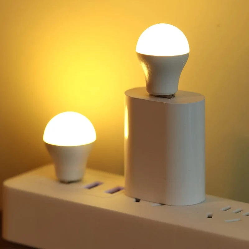 2/3/5 Stück Mini-USB-Glühbirne, kleines Nachtlicht mit einzigartigem Design, tragbare Glühbirne Nachtlicht