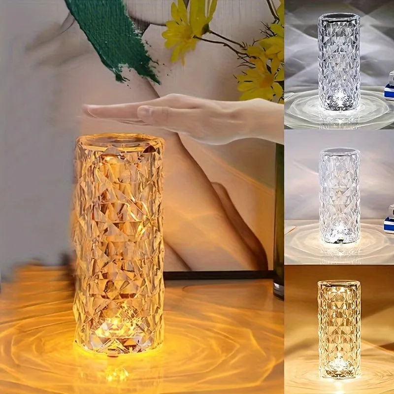 1 Stück Rose Tischlampe, USB-Lade-Taschenlampe, 16 Farben wechselnde RGB-Schreibtischlampe mit Touch- und Fernbedienung, wiederaufladbare Acryl-LED-Nachttischlampe mit USB und Akku für Schlafzimmer, Wohnzimmer, Heimdekoration