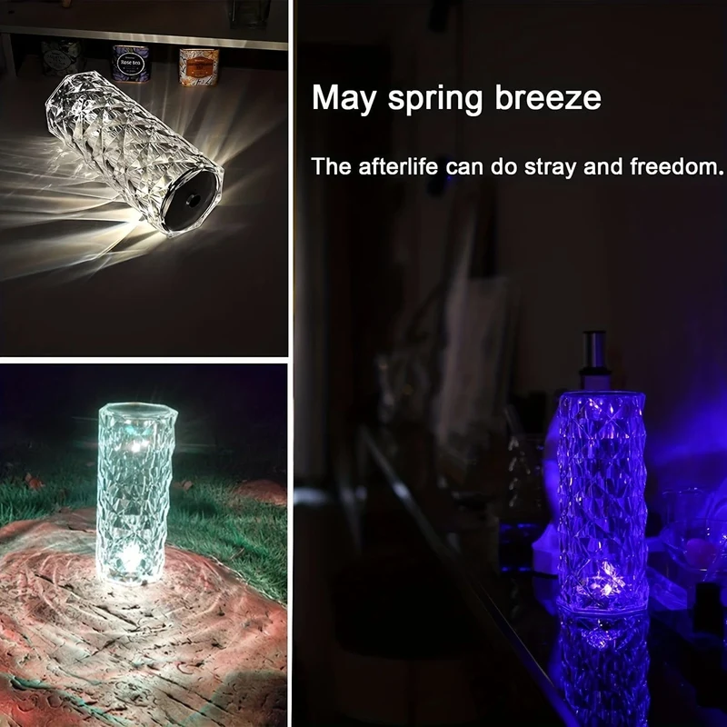 1 Stück Rose Tischlampe, USB-Lade-Taschenlampe, 16 Farben wechselnde RGB-Schreibtischlampe mit Touch- und Fernbedienung, wiederaufladbare Acryl-LED-Nachttischlampe mit USB und Akku für Schlafzimmer, Wohnzimmer, Heimdekoration