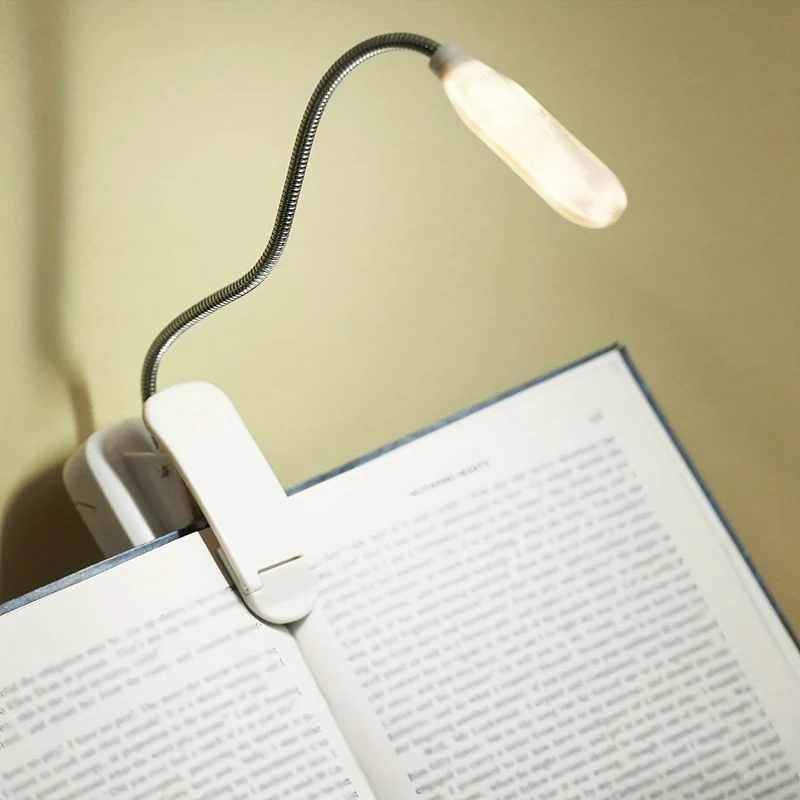 1 Stück Clip-on-Buchleuchte, batteriebetriebene flexible Schlauch-Tischlampe, kleine Desktop-Leselampe, tragbares kleines Nachtlicht für Raumdekoration