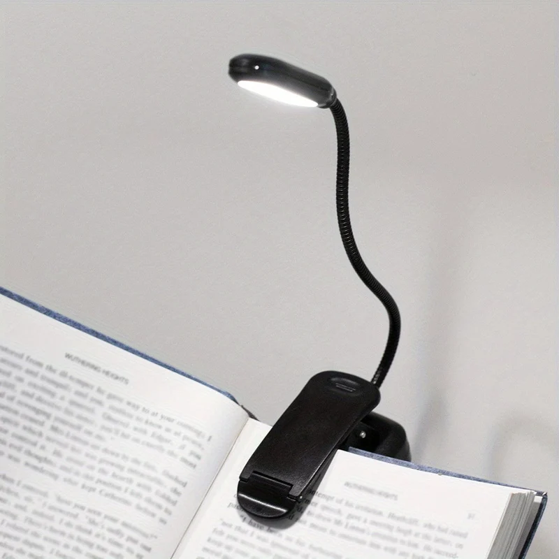 1 Stück Clip-on-Buchleuchte, batteriebetriebene flexible Schlauch-Tischlampe, kleine Desktop-Leselampe, tragbares kleines Nachtlicht für Raumdekoration