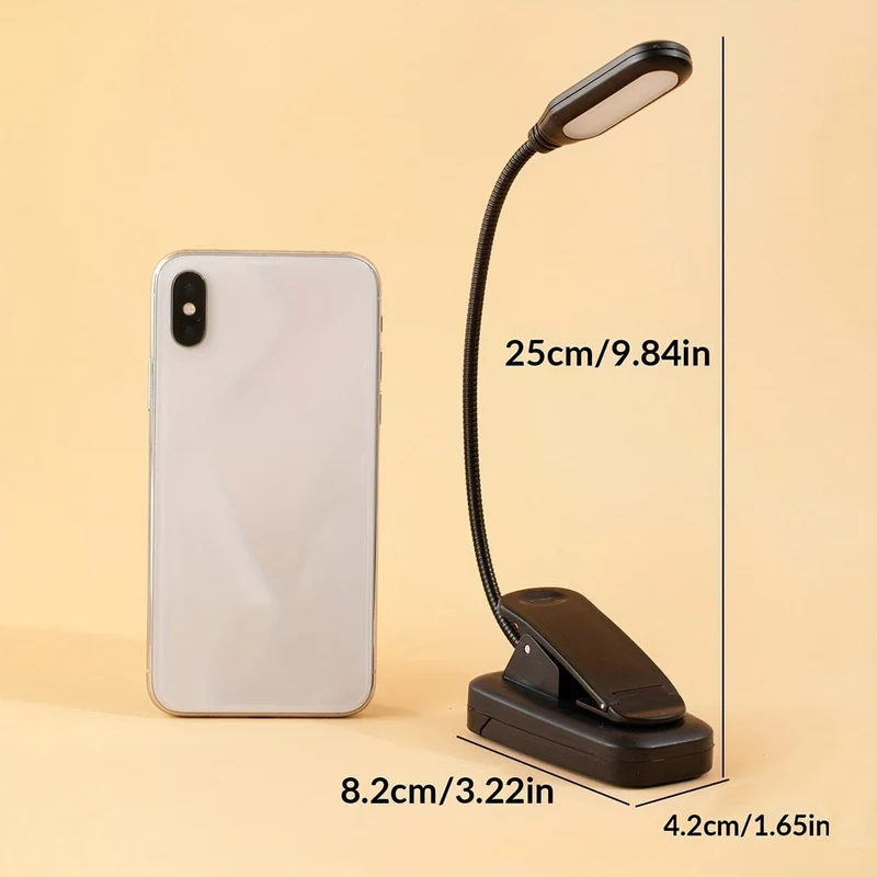 1 Stück Clip-on-Buchleuchte, batteriebetriebene flexible Schlauch-Tischlampe, kleine Desktop-Leselampe, tragbares kleines Nachtlicht für Raumdekoration