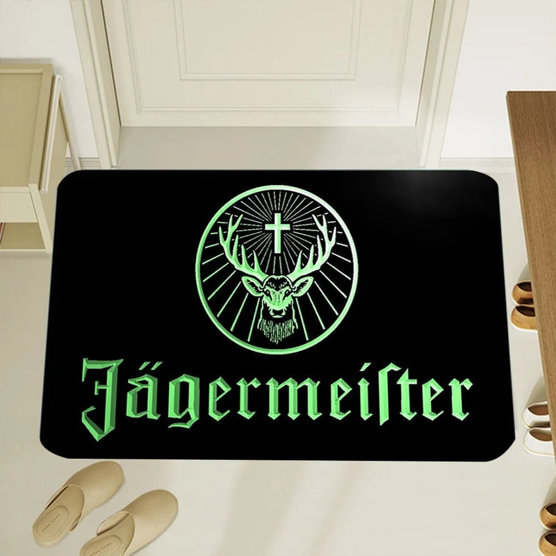 1 Stück verdickter Jägermeister-Logo-Teppich für Wohnzimmer, Schlafzimmer, Heimdekoration, Couchtisch, große Fläche, Lounge-Bodenmatte, rutschfeste Teppiche für Schlafzimmer, Heimdekoration, Raumdekoration