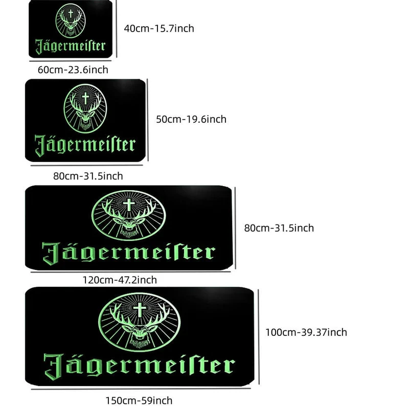 1 Stück verdickter Jägermeister-Logo-Teppich für Wohnzimmer, Schlafzimmer, Heimdekoration, Couchtisch, große Fläche, Lounge-Bodenmatte, rutschfeste Teppiche für Schlafzimmer, Heimdekoration, Raumdekoration