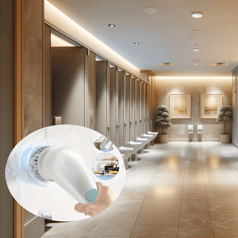 1 Set, elektrischer Schleuderschrubber mit 5 austauschbaren Bürstenköpfen, kabellose elektrische Reinigungsbürste, wiederaufladbarer Hand-Duschschrubber, für Badezimmer, Küche, Badewanne, Fliesen, Dusche, Reinigungsmittel