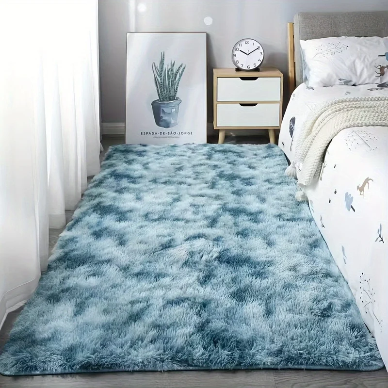 1 Stück Batik-Plüsch-weicher Innenteppich, moderner Luxus-Plüschteppich, wasserabsorbierend, rutschfest und schmutzabweisend, geeignet für Wohn- und Schlafzimmerbereiche, Heimdekoration, Teppiche