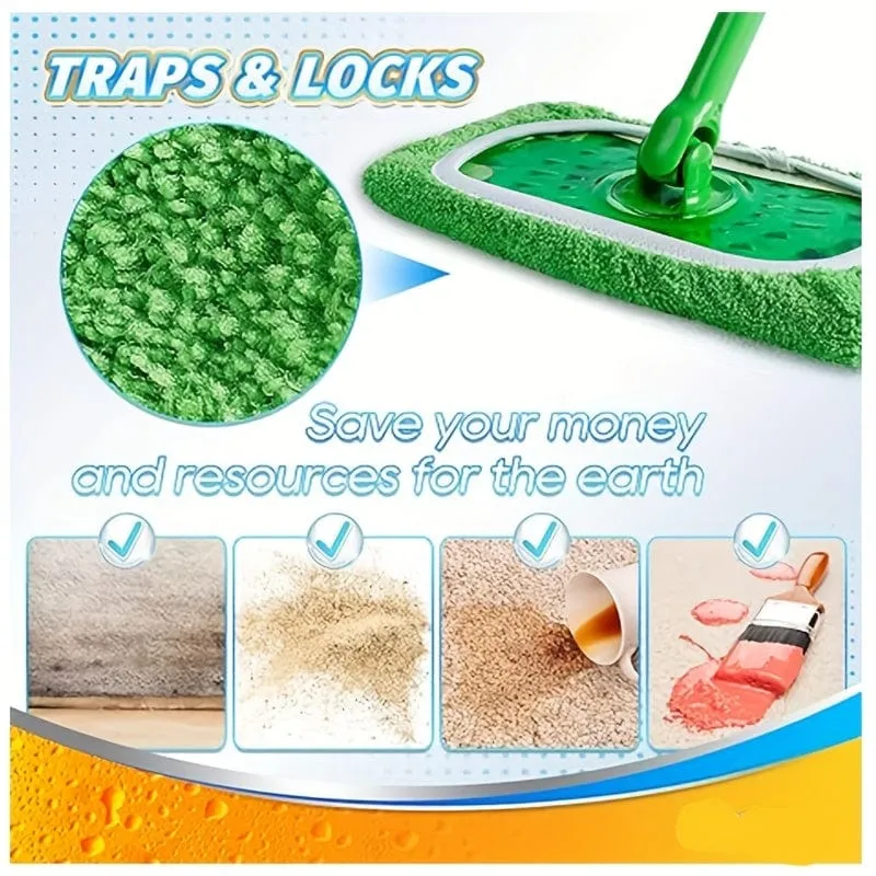 3 Stück, Mikrofaser-Reinigungsmopp-Ersatzpad, flaches Bodenwischtuch, waschbares und langlebiges Ersatz-Mopptuch, Nass- und Trockengebrauch, leicht zu reinigen, Reinigungsmittel, Schulanfangsbedarf