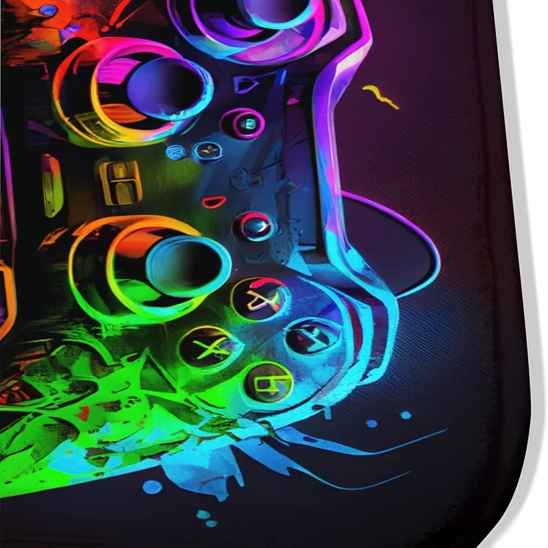 1 Stück, Gaming-Teppich für Zimmer – Gamer-Teppich mit Controller-Design für Spielzimmer, Esport-Raum, Game-Controller-Bereichsteppich für Gamer, Teppiche für Schlafzimmer, Wohnzimmer, Übungsteppiche, Gaming, Cyberpunk