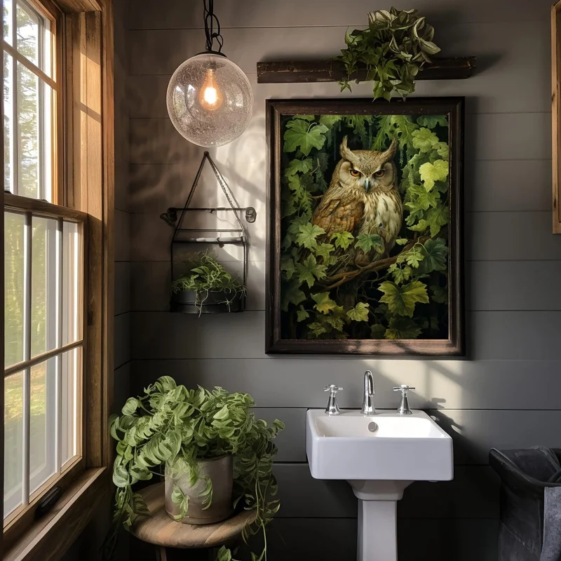 3-teiliges/Set ungerahmtes Leinwandposter, Retro-Kunst, magische Waldtier-Wandkunst, Waldhexen-Wandkunst, Waldtier-Poster, ideales Geschenk für Schlafzimmer, Wohnzimmer, Flur, Wandkunst, Wanddekoration, Winterdekor, Raumdekoration