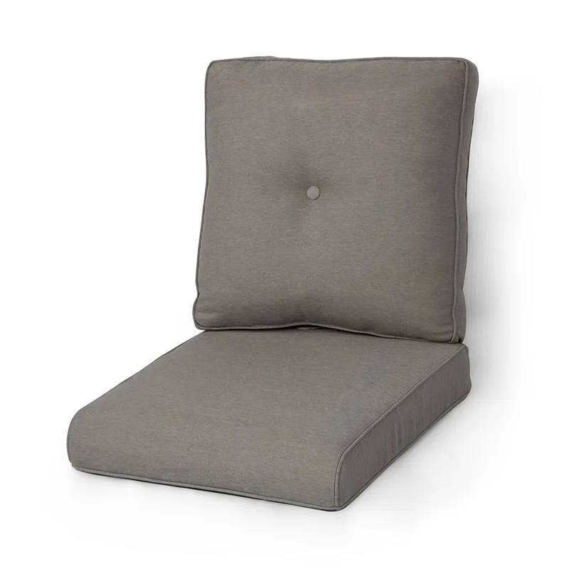 Sofa-Sitzkissen-Set aus garngefärbtem Stoff, 2-teilig/Set, wasserdicht, UV-beständig, Füllung aus Baumwollkern für den Außenbereich, geeignet für Rattanstühle, Sofas, Wohnmöbel