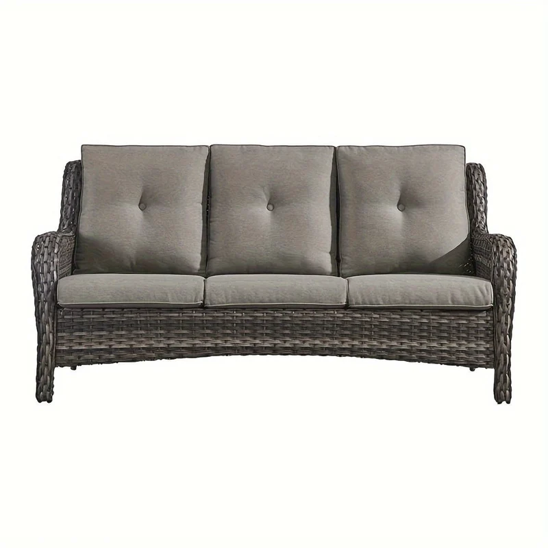 Sofa-Sitzkissen-Set aus garngefärbtem Stoff, 2-teilig/Set, wasserdicht, UV-beständig, Füllung aus Baumwollkern für den Außenbereich, geeignet für Rattanstühle, Sofas, Wohnmöbel