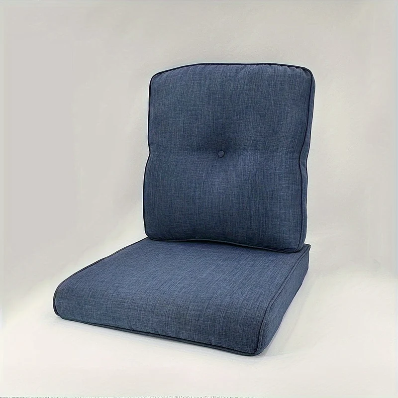 Sofa-Sitzkissen-Set aus garngefärbtem Stoff, 2-teilig/Set, wasserdicht, UV-beständig, Füllung aus Baumwollkern für den Außenbereich, geeignet für Rattanstühle, Sofas, Wohnmöbel