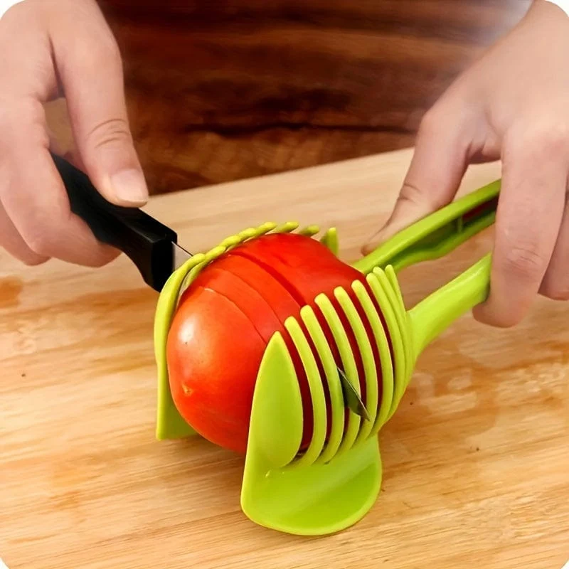 1 Stück, Zitronenschneider, Tomatenschneider, multifunktionaler Obstspalter, Tomatenschneider mit Griff, Haushalts-Zitronenschneider, Küchenartikel, Küchenhelfer