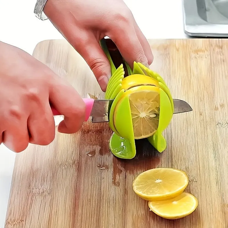 1 Stück, Zitronenschneider, Tomatenschneider, multifunktionaler Obstspalter, Tomatenschneider mit Griff, Haushalts-Zitronenschneider, Küchenartikel, Küchenhelfer