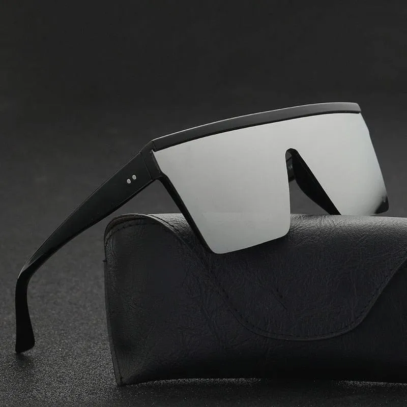 2022 Vintage Male Flat Top Sonnenbrille Männer Marke Black Square Shades UV400 Gradient Sonnenbrille für Frauen Cool One Piece Designer