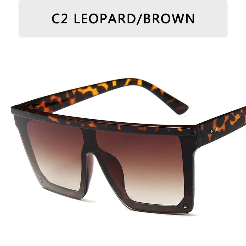 2022 Vintage Male Flat Top Sonnenbrille Männer Marke Black Square Shades UV400 Gradient Sonnenbrille für Frauen Cool One Piece Designer
