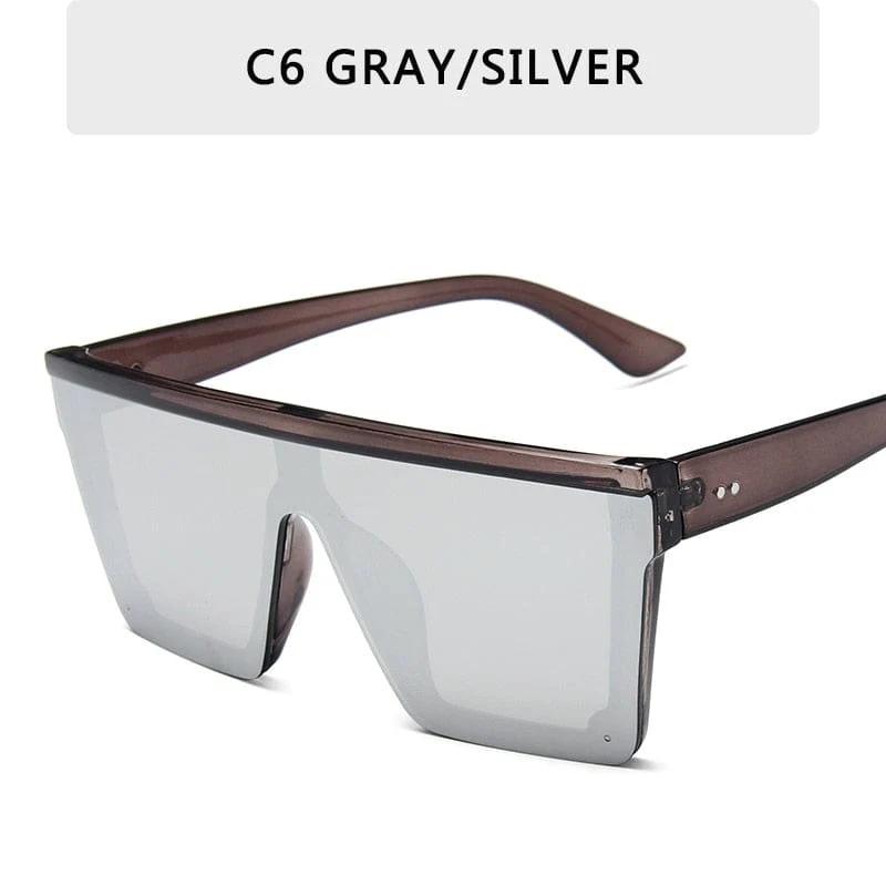 2022 Vintage Male Flat Top Sonnenbrille Männer Marke Black Square Shades UV400 Gradient Sonnenbrille für Frauen Cool One Piece Designer