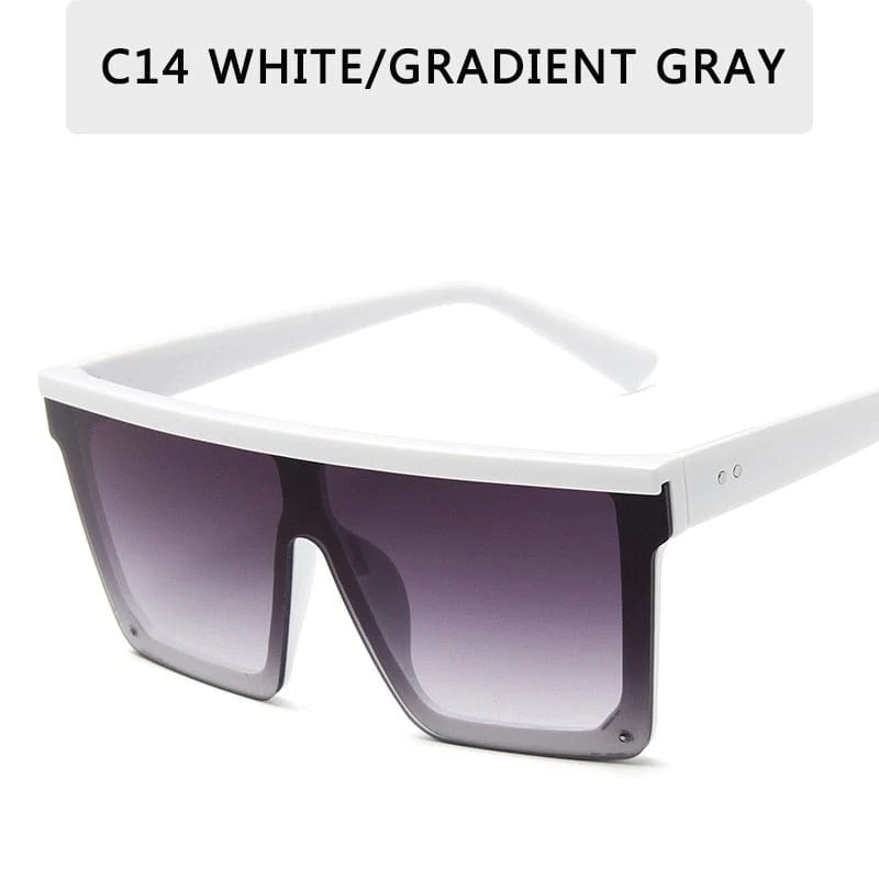 2022 Vintage Male Flat Top Sonnenbrille Männer Marke Black Square Shades UV400 Gradient Sonnenbrille für Frauen Cool One Piece Designer