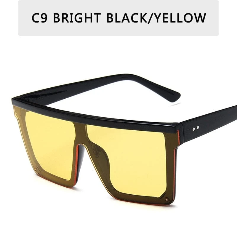 2022 Vintage Male Flat Top Sonnenbrille Männer Marke Black Square Shades UV400 Gradient Sonnenbrille für Frauen Cool One Piece Designer