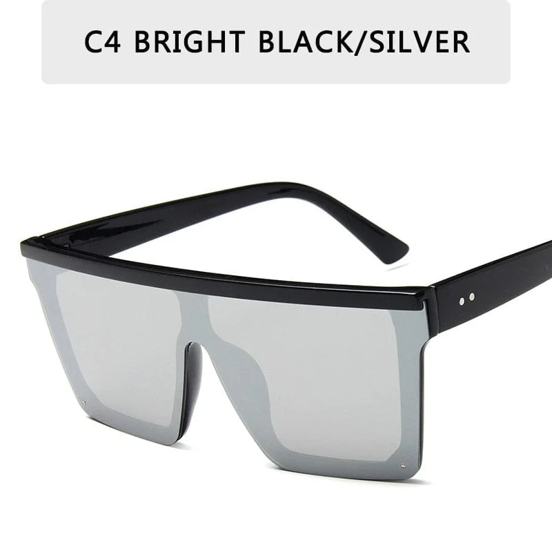 2022 Vintage Male Flat Top Sonnenbrille Männer Marke Black Square Shades UV400 Gradient Sonnenbrille für Frauen Cool One Piece Designer