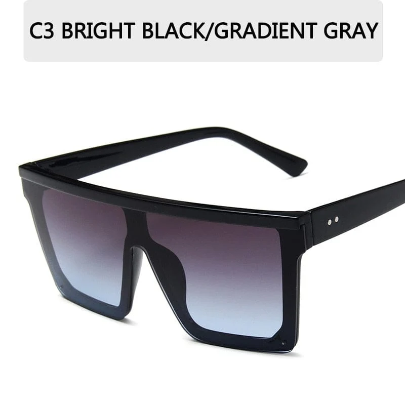 2022 Vintage Male Flat Top Sonnenbrille Männer Marke Black Square Shades UV400 Gradient Sonnenbrille für Frauen Cool One Piece Designer