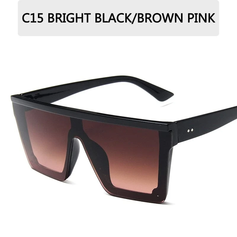 2022 Vintage Male Flat Top Sonnenbrille Männer Marke Black Square Shades UV400 Gradient Sonnenbrille für Frauen Cool One Piece Designer
