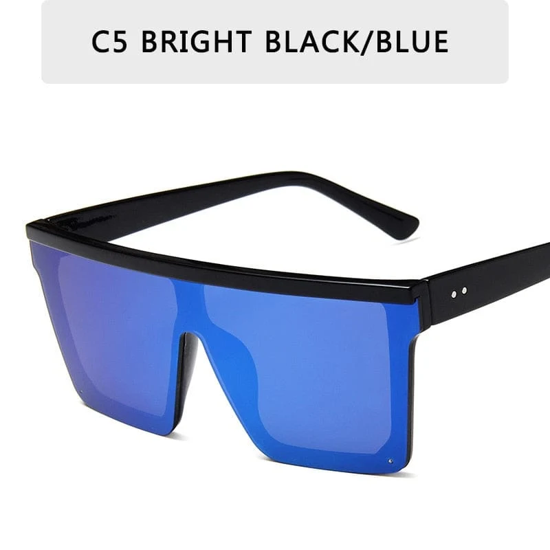 2022 Vintage Male Flat Top Sonnenbrille Männer Marke Black Square Shades UV400 Gradient Sonnenbrille für Frauen Cool One Piece Designer