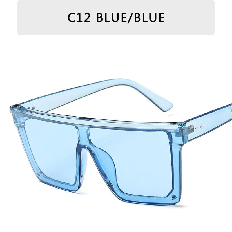 2022 Vintage Male Flat Top Sonnenbrille Männer Marke Black Square Shades UV400 Gradient Sonnenbrille für Frauen Cool One Piece Designer