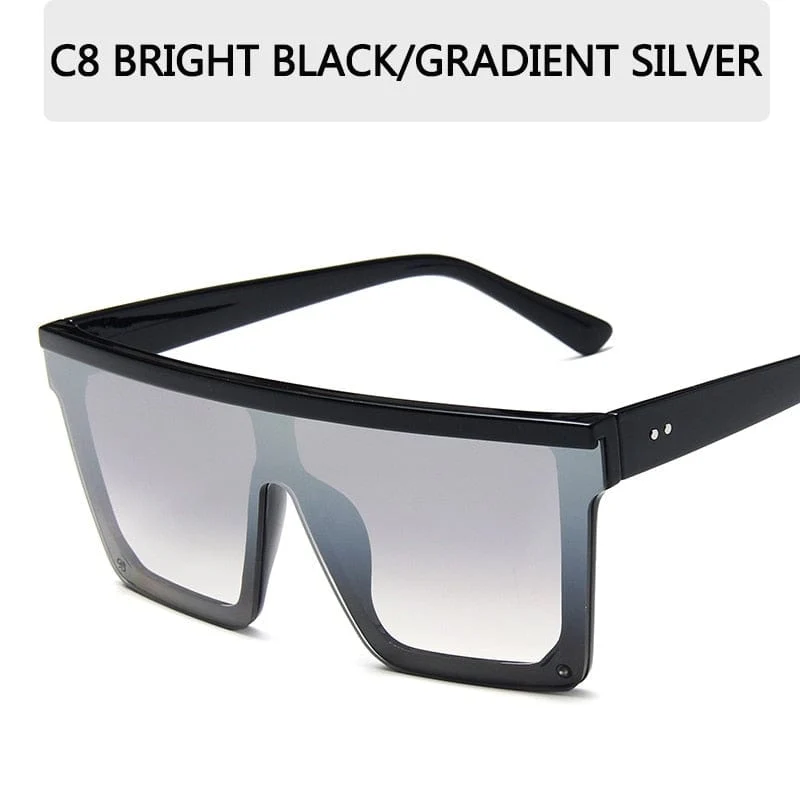 2022 Vintage Male Flat Top Sonnenbrille Männer Marke Black Square Shades UV400 Gradient Sonnenbrille für Frauen Cool One Piece Designer