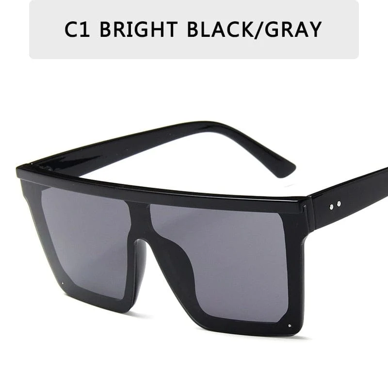 2022 Vintage Male Flat Top Sonnenbrille Männer Marke Black Square Shades UV400 Gradient Sonnenbrille für Frauen Cool One Piece Designer