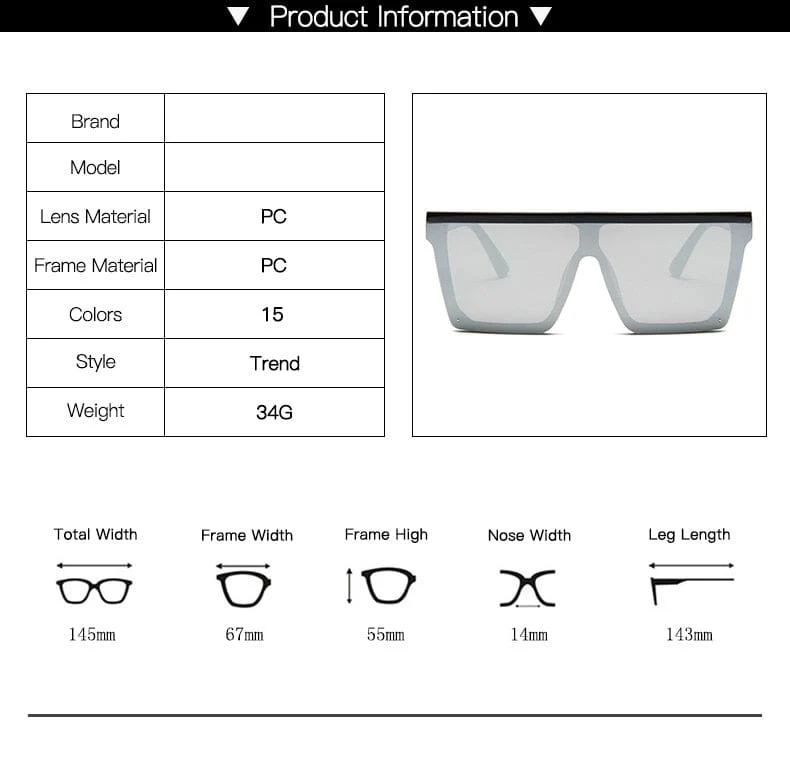 2022 Vintage Male Flat Top Sonnenbrille Männer Marke Black Square Shades UV400 Gradient Sonnenbrille für Frauen Cool One Piece Designer