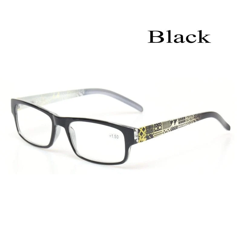 Lesebrille Federscharnier Stilvolles Musterdesign Leser Männer und Frauen Farbbrillen Prresbyopie-Brille Dioptrie +50 bis +600