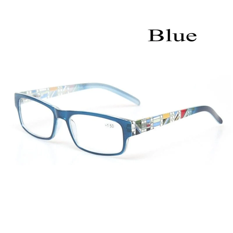 Lesebrille Federscharnier Stilvolles Musterdesign Leser Männer und Frauen Farbbrillen Prresbyopie-Brille Dioptrie +50 bis +600
