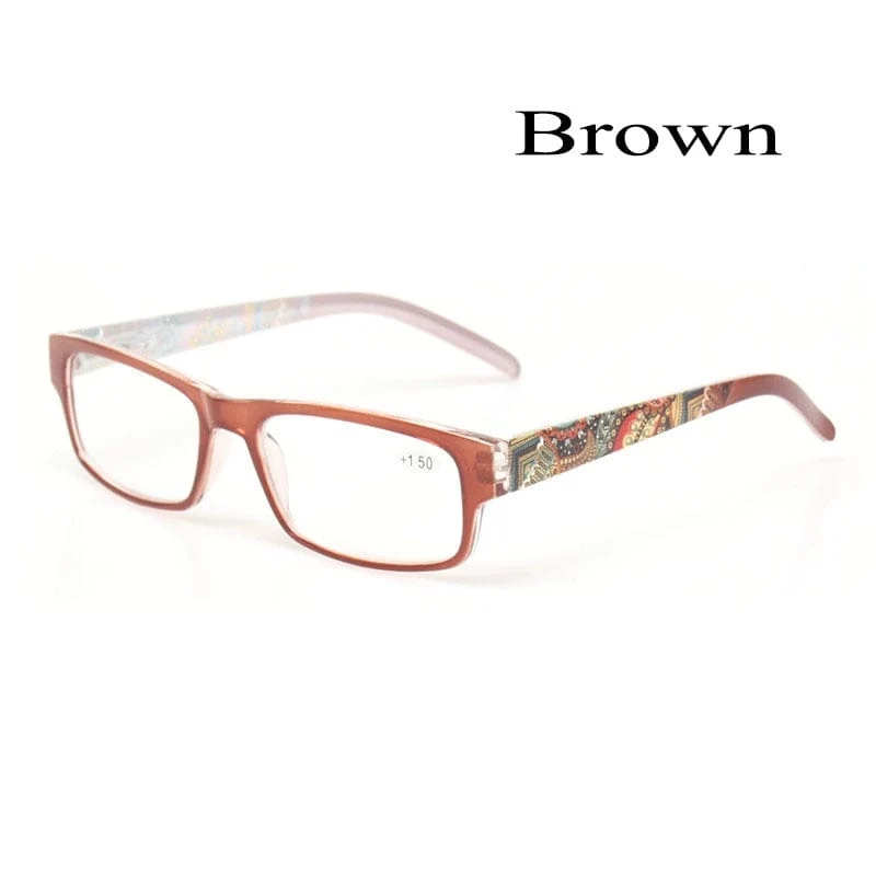 Lesebrille Federscharnier Stilvolles Musterdesign Leser Männer und Frauen Farbbrillen Prresbyopie-Brille Dioptrie +50 bis +600