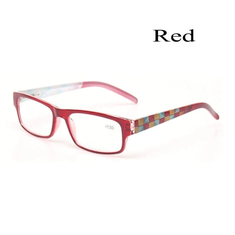 Lesebrille Federscharnier Stilvolles Musterdesign Leser Männer und Frauen Farbbrillen Prresbyopie-Brille Dioptrie +50 bis +600