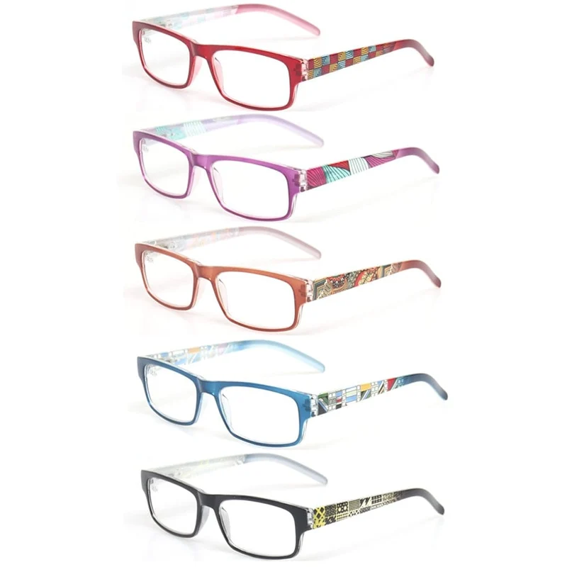 Lesebrille Federscharnier Stilvolles Musterdesign Leser Männer und Frauen Farbbrillen Prresbyopie-Brille Dioptrie +50 bis +600