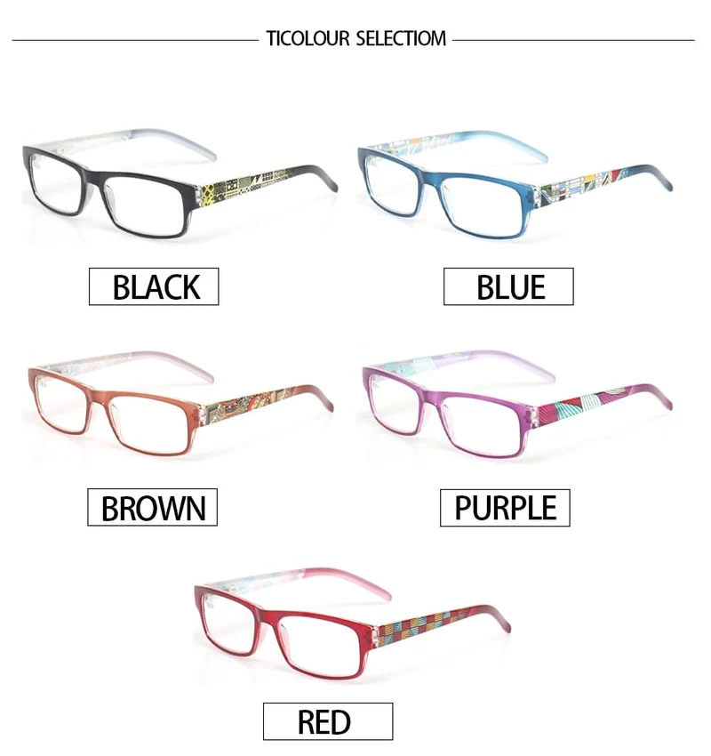 Lesebrille Federscharnier Stilvolles Musterdesign Leser Männer und Frauen Farbbrillen Prresbyopie-Brille Dioptrie +50 bis +600