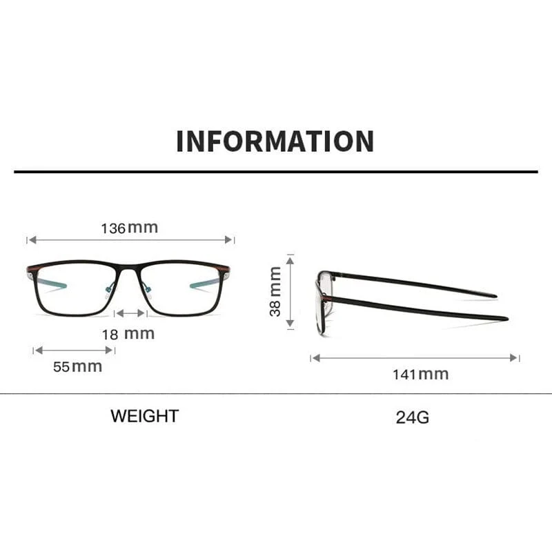 Mode Hochwertige Legierung Männer Brillengestell Optische Brillen Vollrand Business und Sportlich Bequem UV400