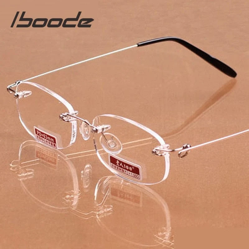 iboode Unisex-Lesebrille Marke Randlose Presbyopie-Brille für Frauen Männer Harz Klare Linse Lesebrille +1.0~4.0