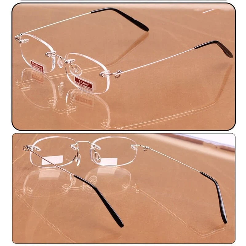 iboode Unisex-Lesebrille Marke Randlose Presbyopie-Brille für Frauen Männer Harz Klare Linse Lesebrille +1.0~4.0